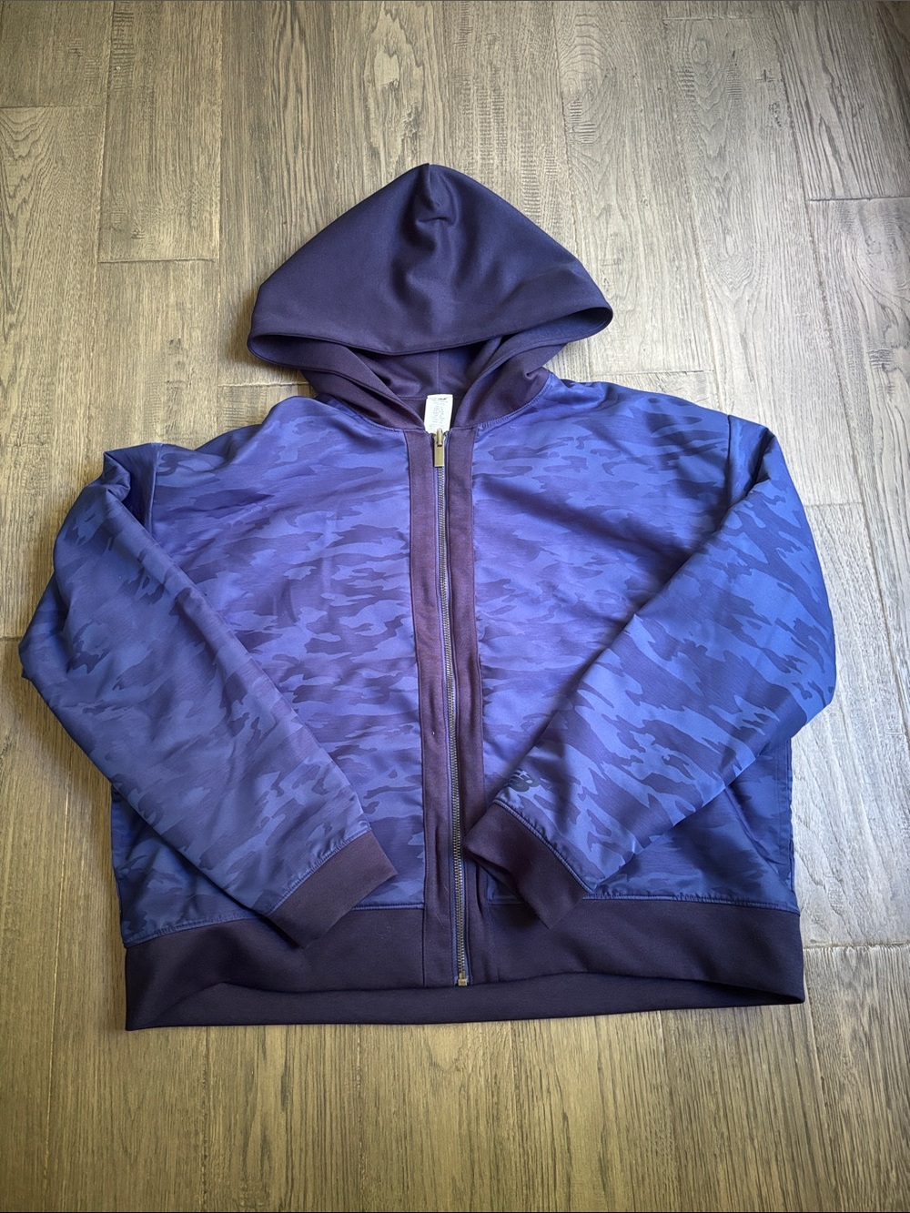 New Balance | Determination Reversible Blue Hooded Heavy Zip-Up Sweater Camo XL